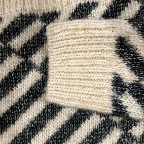 Striped Black and Cream Sweater - Picture 5 of 5